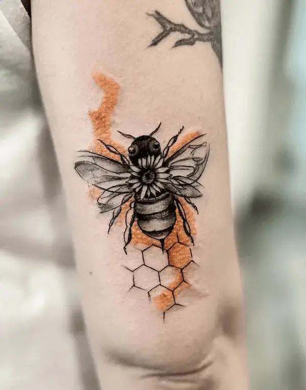 Bee and Beehive Tattoo