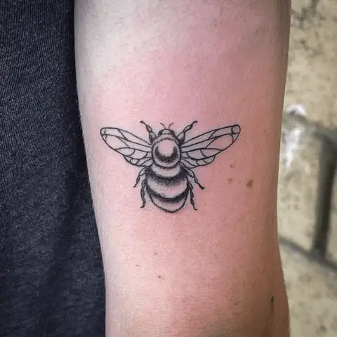 Blackwork Bee Tattoo