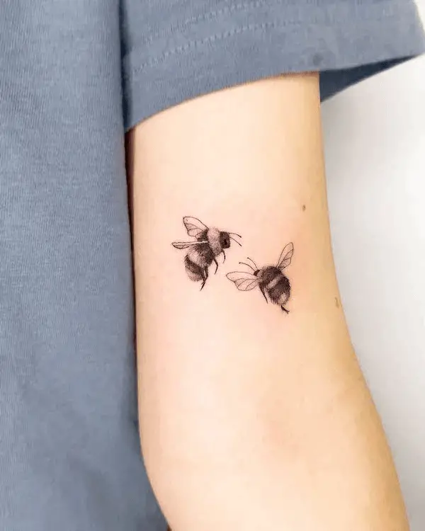 Bumblebee Upper Arm Tattoo