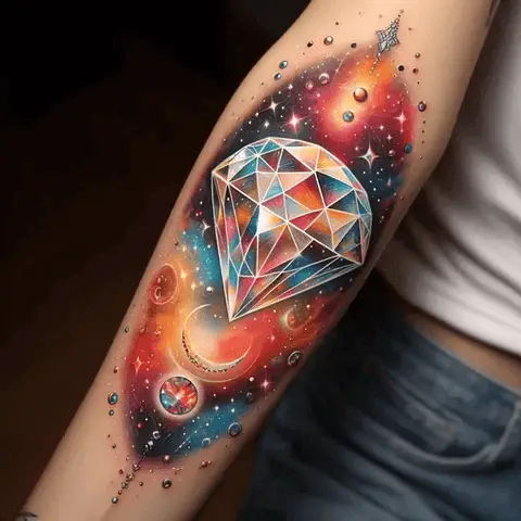 Colored Diamond Tattoo