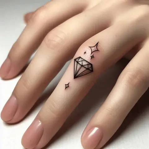Diamond Finger Tattoo