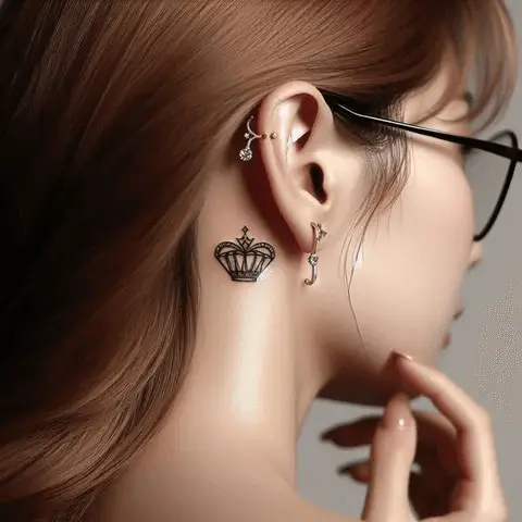 Diamond with Crown Tattoo