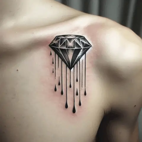Dripping Diamond Tattoo