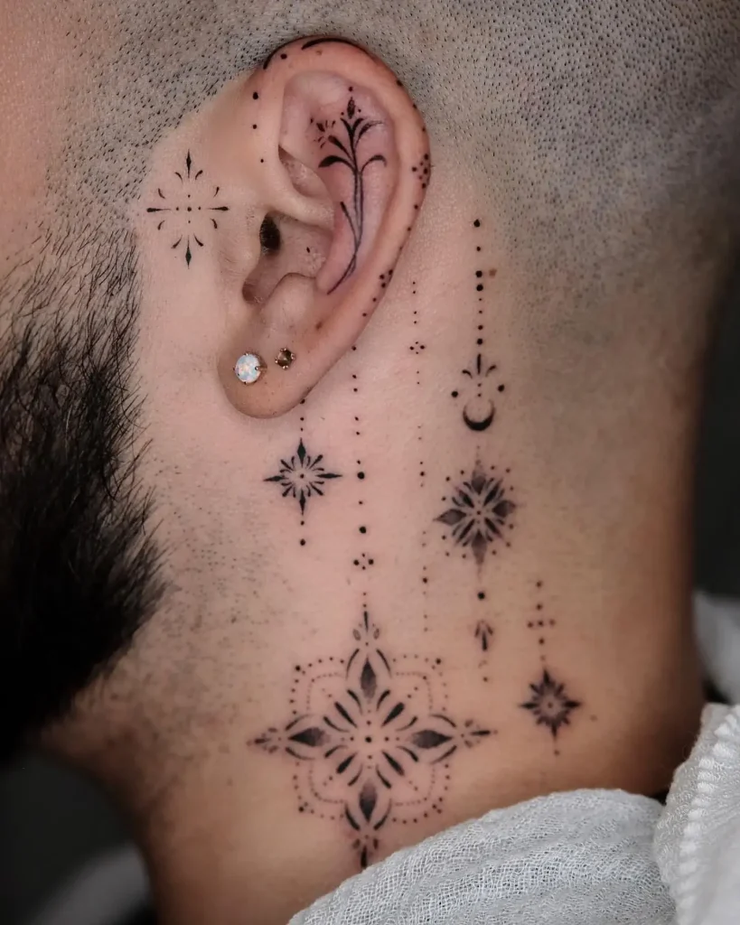 Elegant Ornamental Dotwork Tattoo