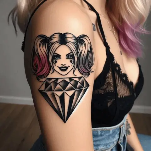 Harley Quinn Diamond Tattoo