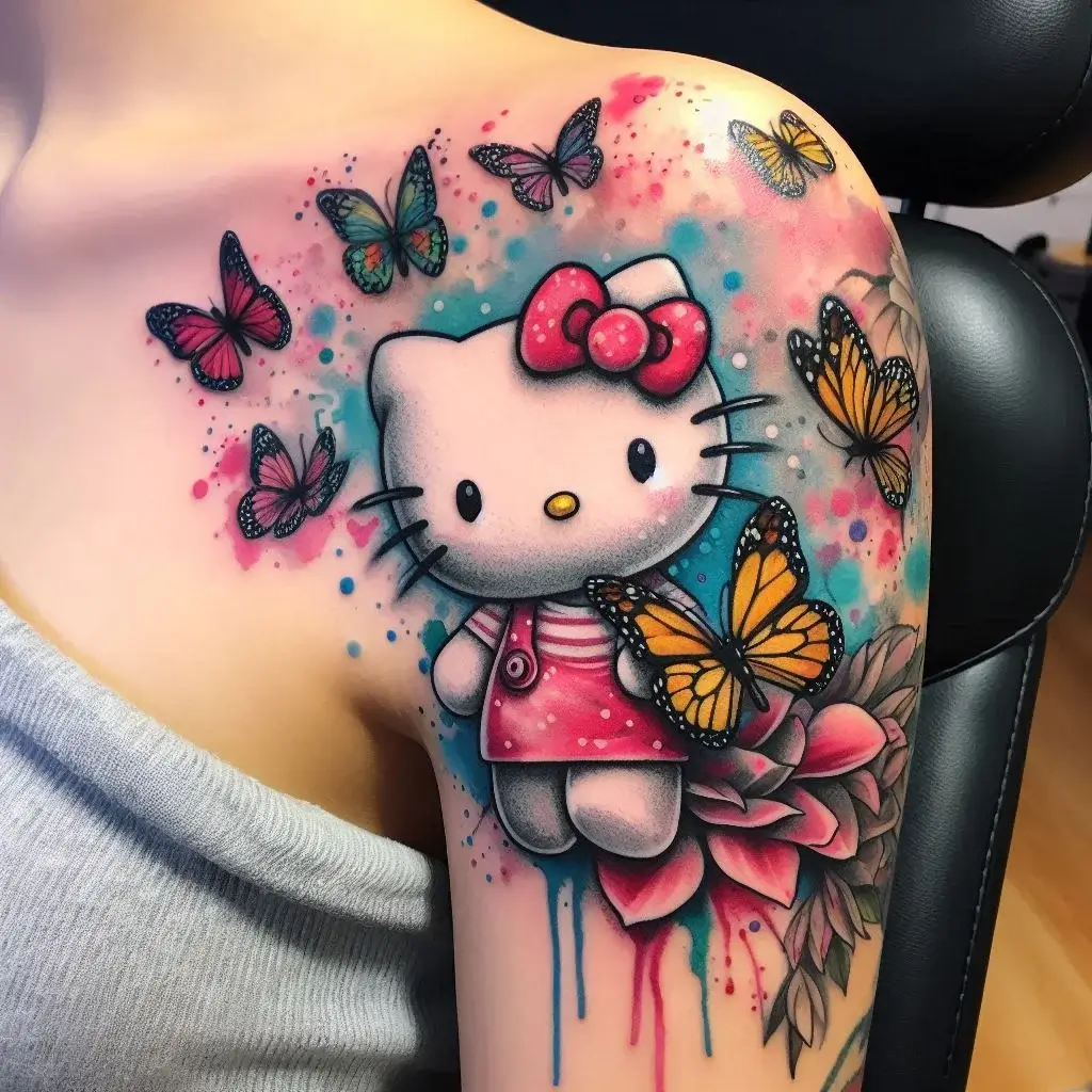 Hello Kitty and Butterflies