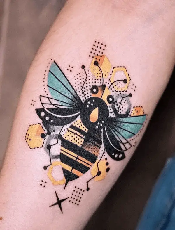 Intricate Bee Tattoo