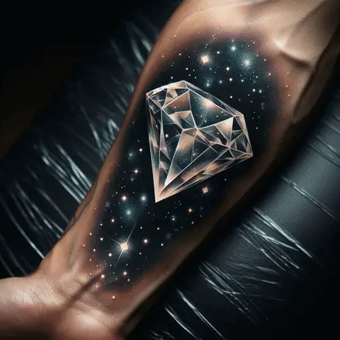 Realistic Diamond Tattoo