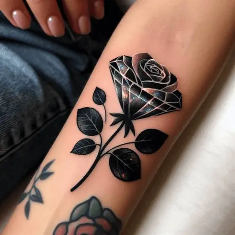 Rose and Diamond Tattoo