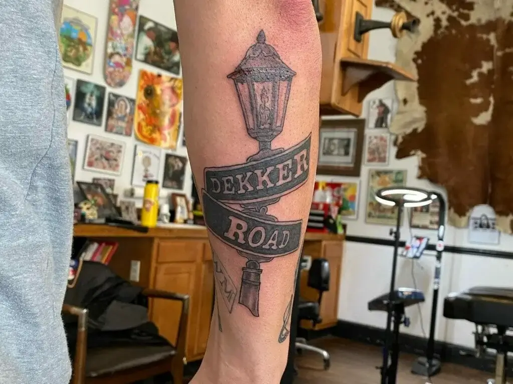 Street Sign Tattoo