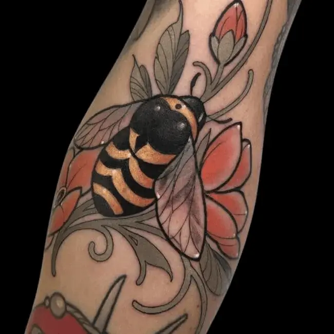 Vintage Bee Tattoo