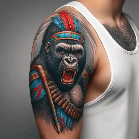 Angry Gorilla Tattoo