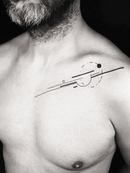 Collarbone Abstract Tattoo