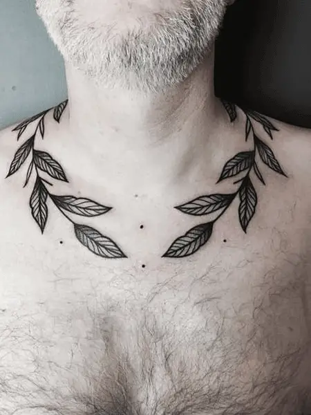 Collarbone Branch Tattoo