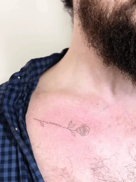 Collarbone Name Tattoo