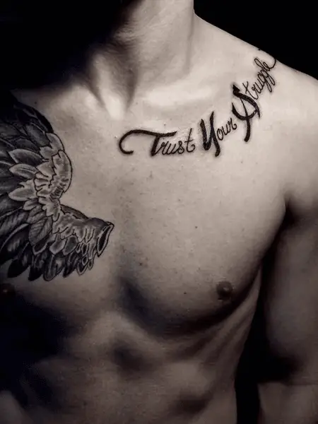 Collarbone Quote Tattoo