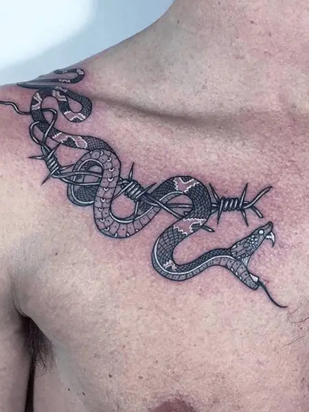 Collarbone Snake Tattoo