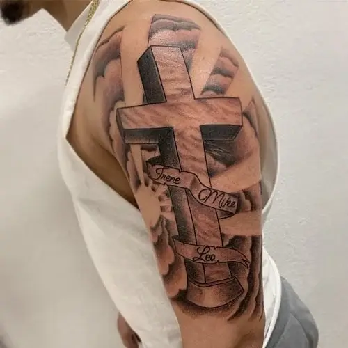 Cross and Cloud Tattoos