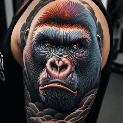 Gorilla Face Tattoo