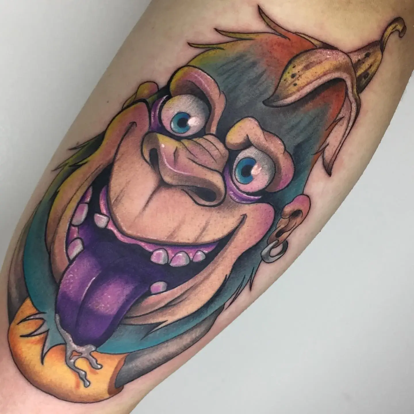 New School Funny Gorilla Tattoo