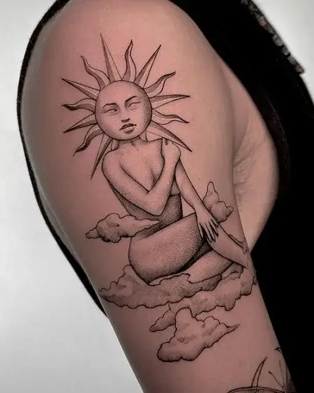 Sun and Cloud Tattoos