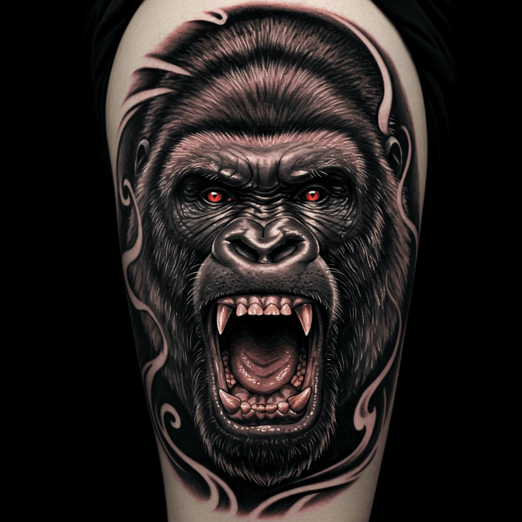 Angry Monkey or Gorilla Tattoo