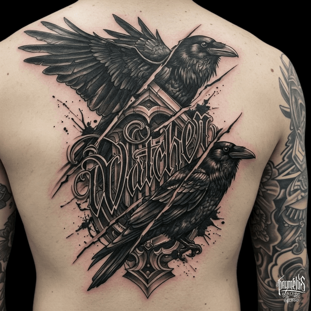 Calligraphy and Raven