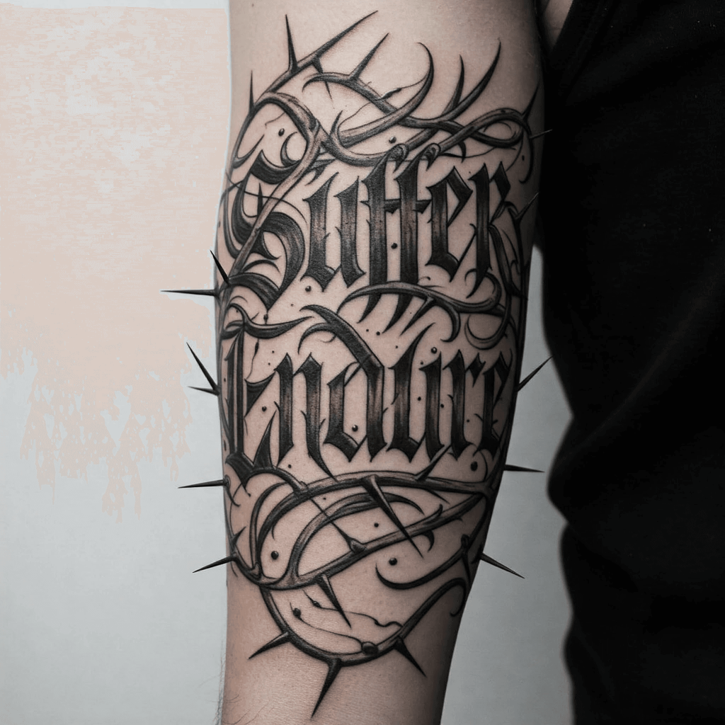 Calligraphy with Thorn Motif