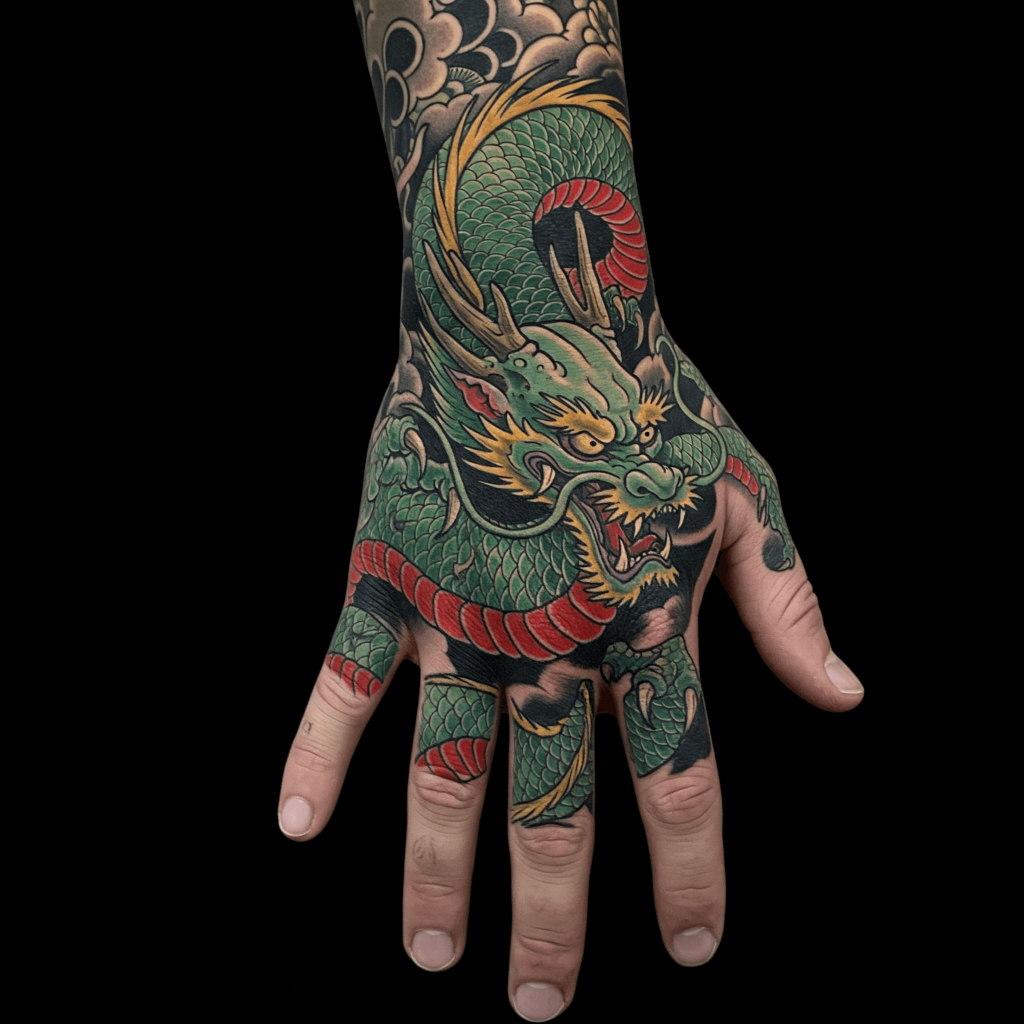 Dragon Full Hand Tattoo