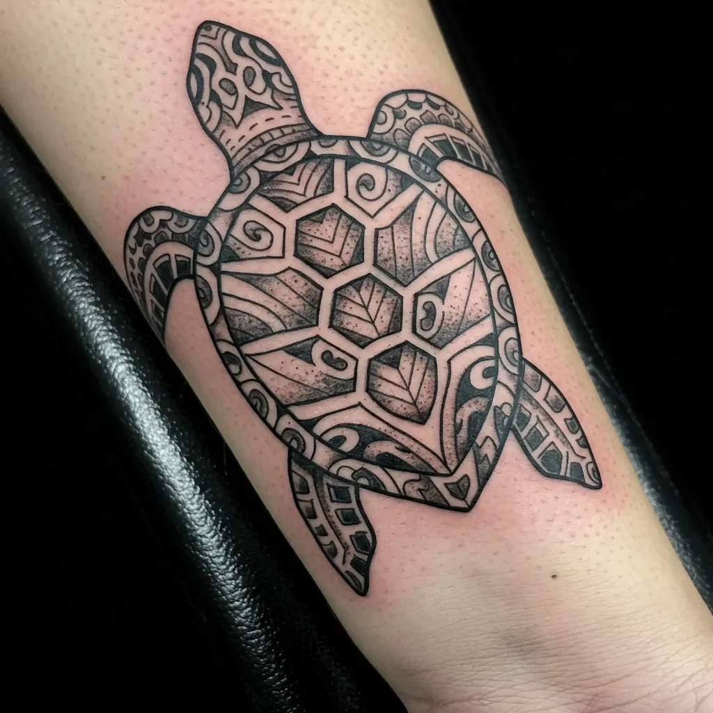 Geometric Hawaiian Turtle