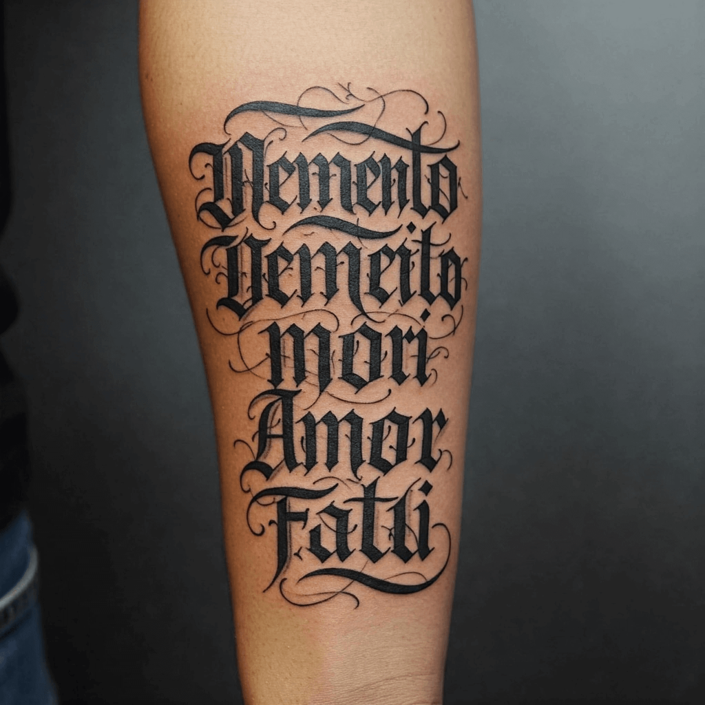 Latin Phrases in Gothic Script
