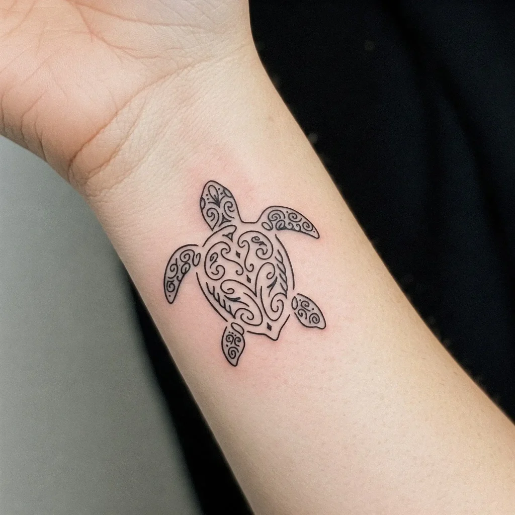 Minimalist Line Art Turtle