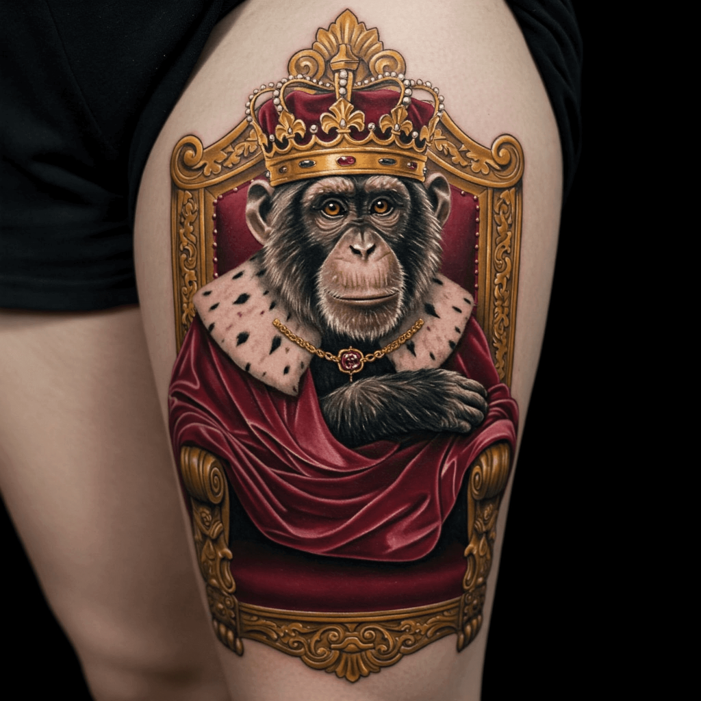 Monkey Wearing a Crown