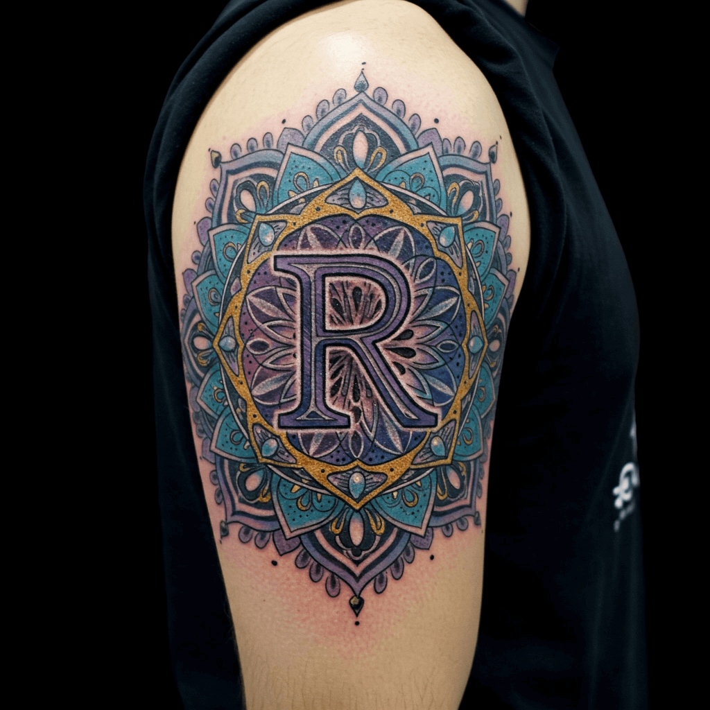 R in a Mandala Circle
