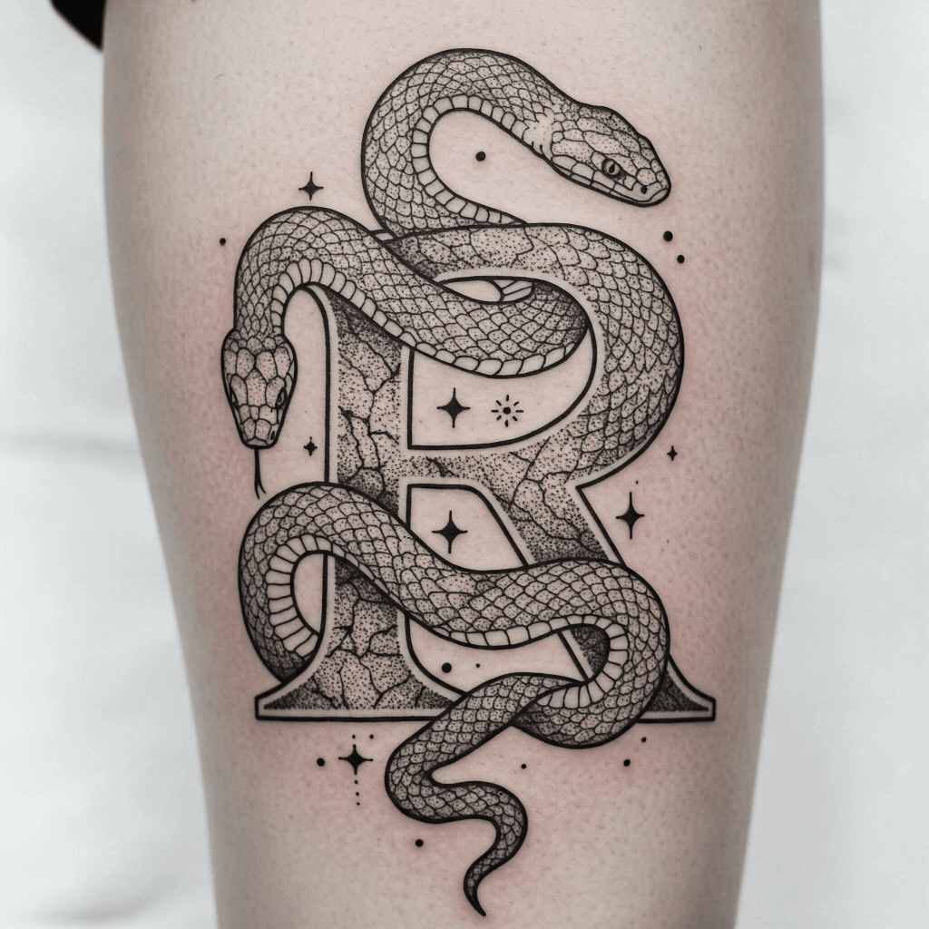 R with a Snake Wrapped Around
