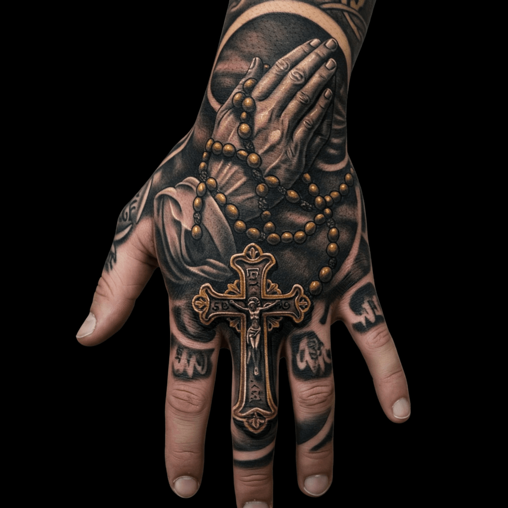 Religious Full Hand Tattoo