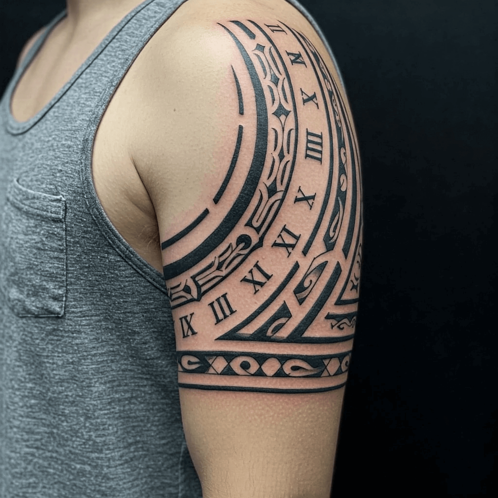 Roman Numeral Armband on Upper Arm