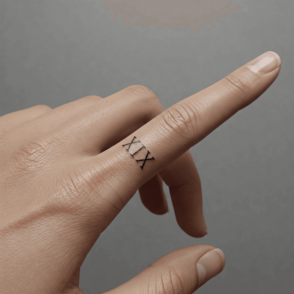Roman Numeral Finger Tattoo