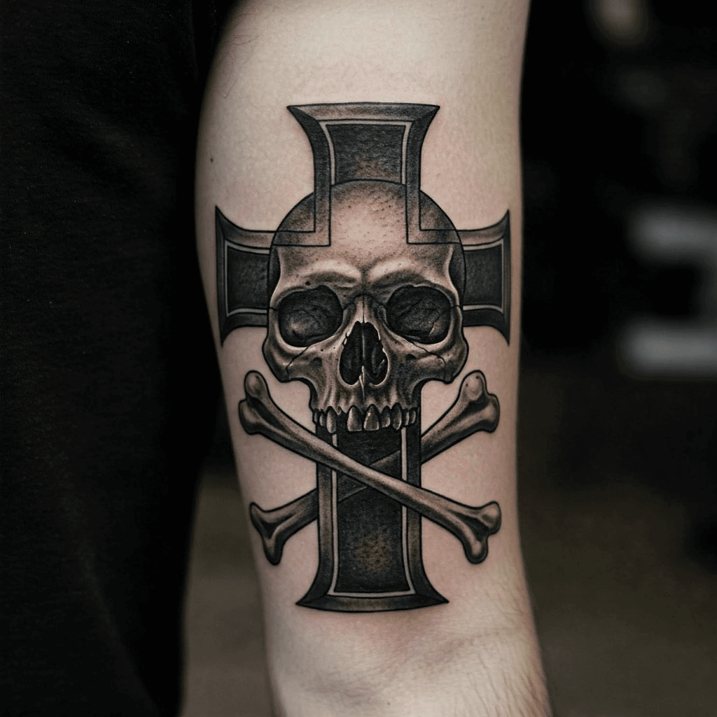 Skull and Cross Tattoo
