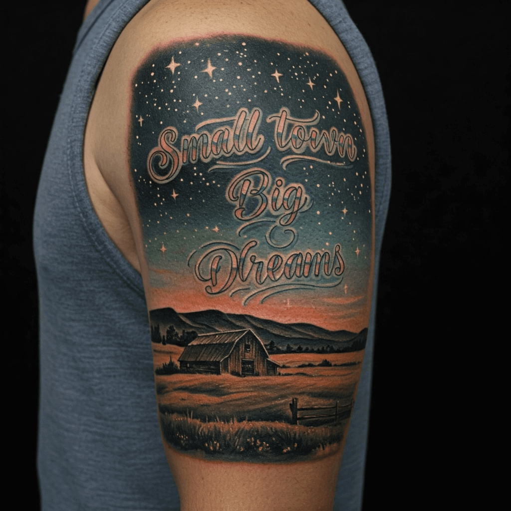 “Small Town, Big Dreams” – Country music phrase