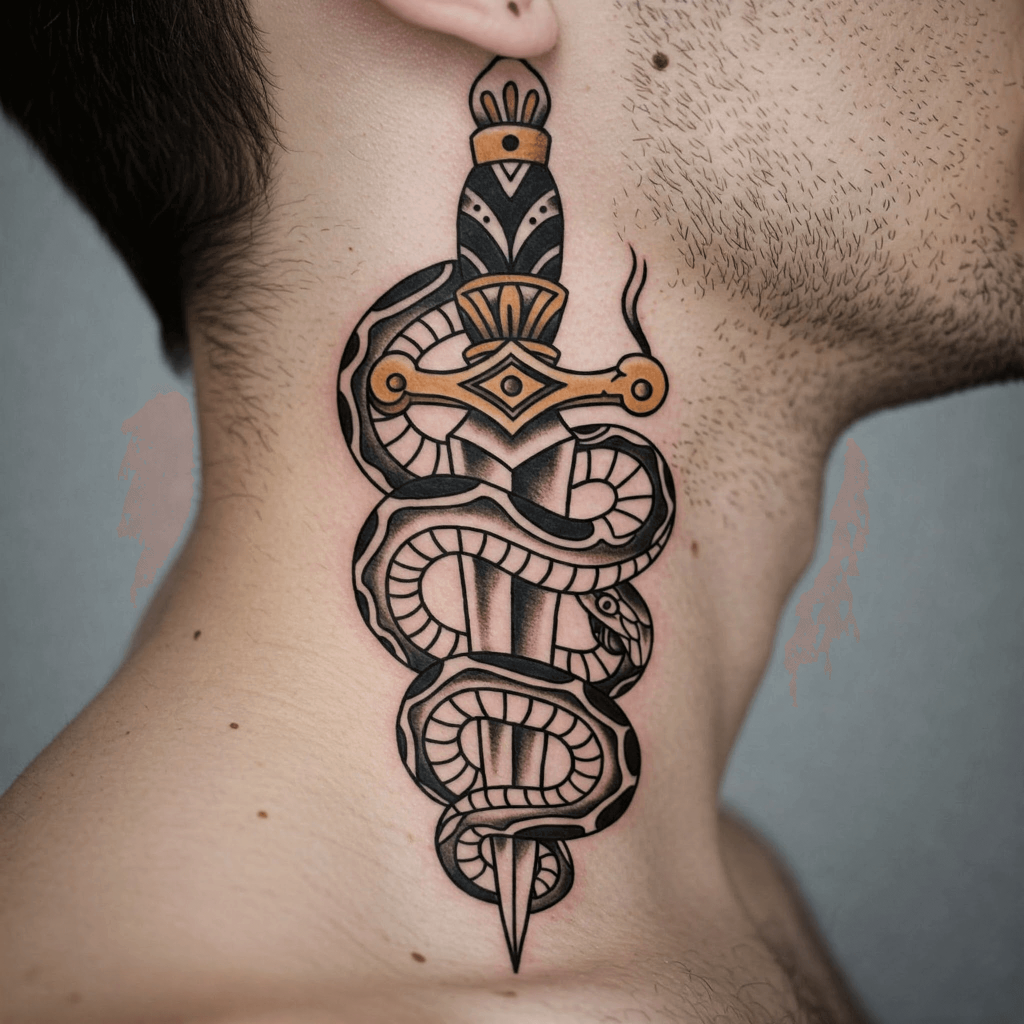 Snake Wrapped Around Dagger