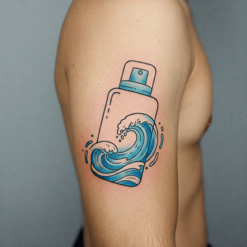 Sunscreen Bottle with Waves