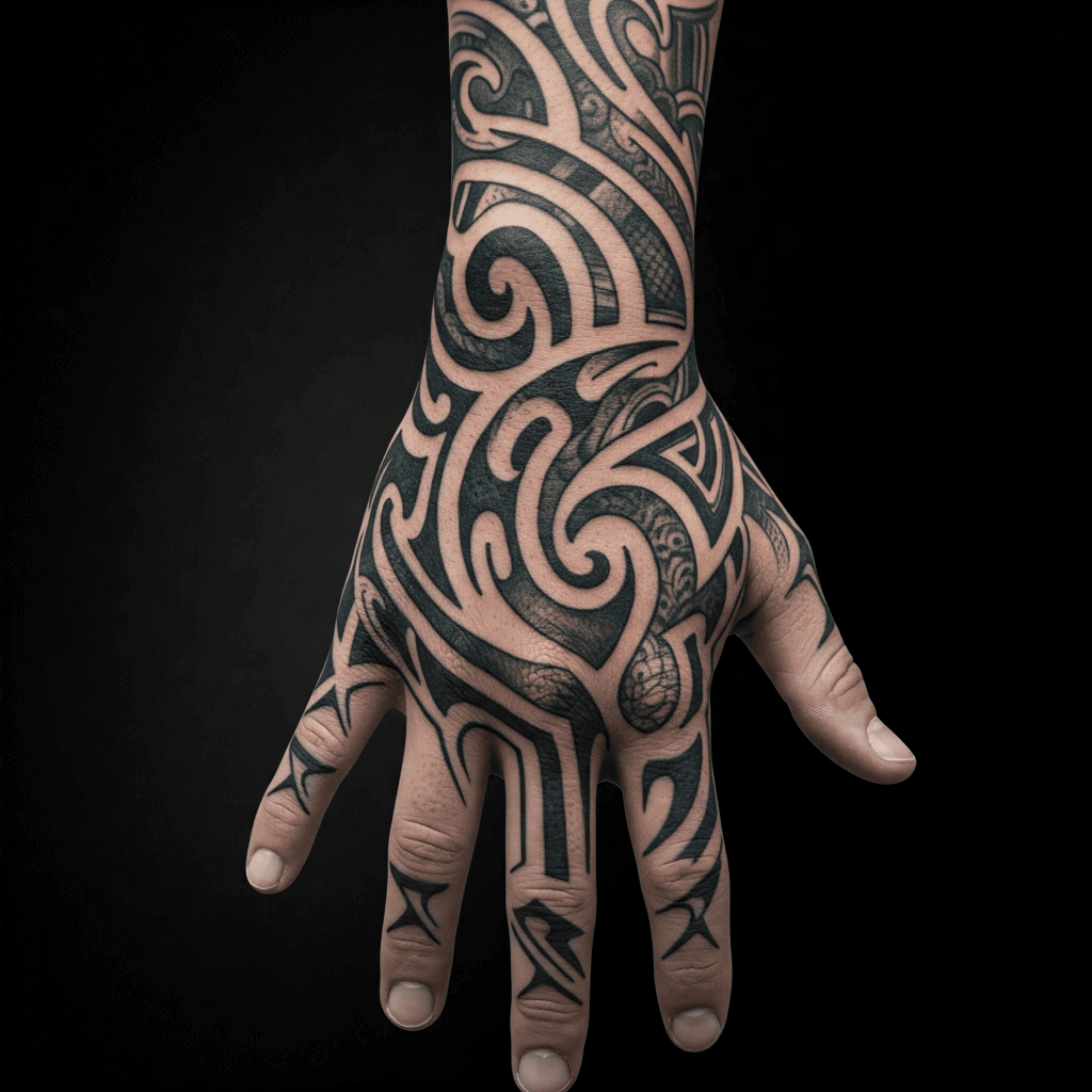 Tribal Full Hand Tattoo