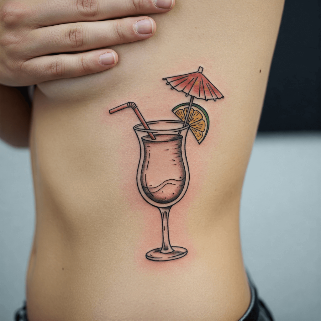 Tropical Drink Tattoo