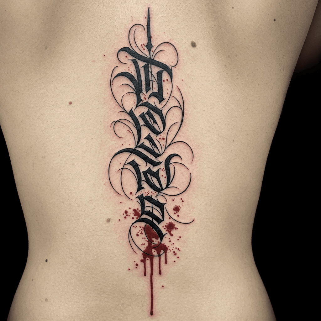 Vertical Ink Drop Text