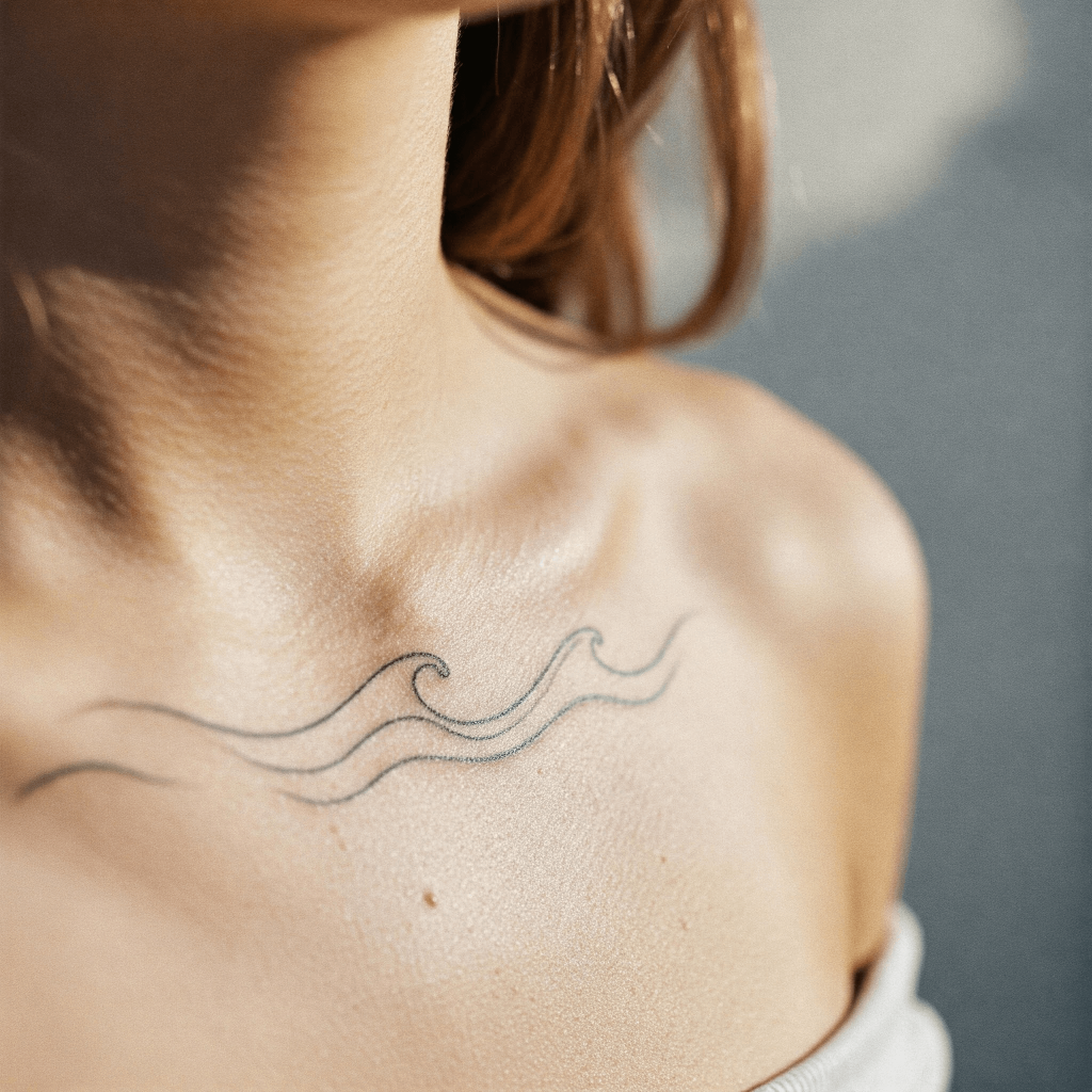 Wave Line Tattoo