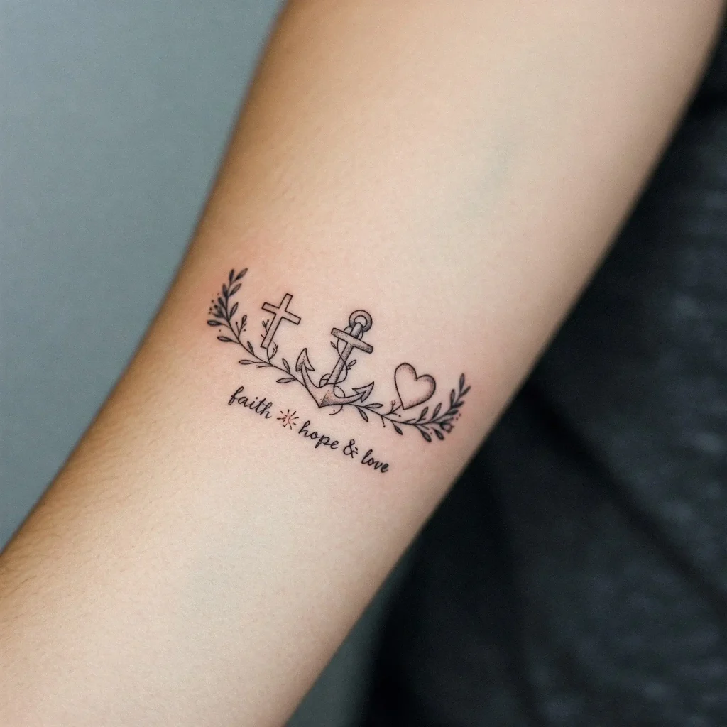 Anchor with Cross and Heart