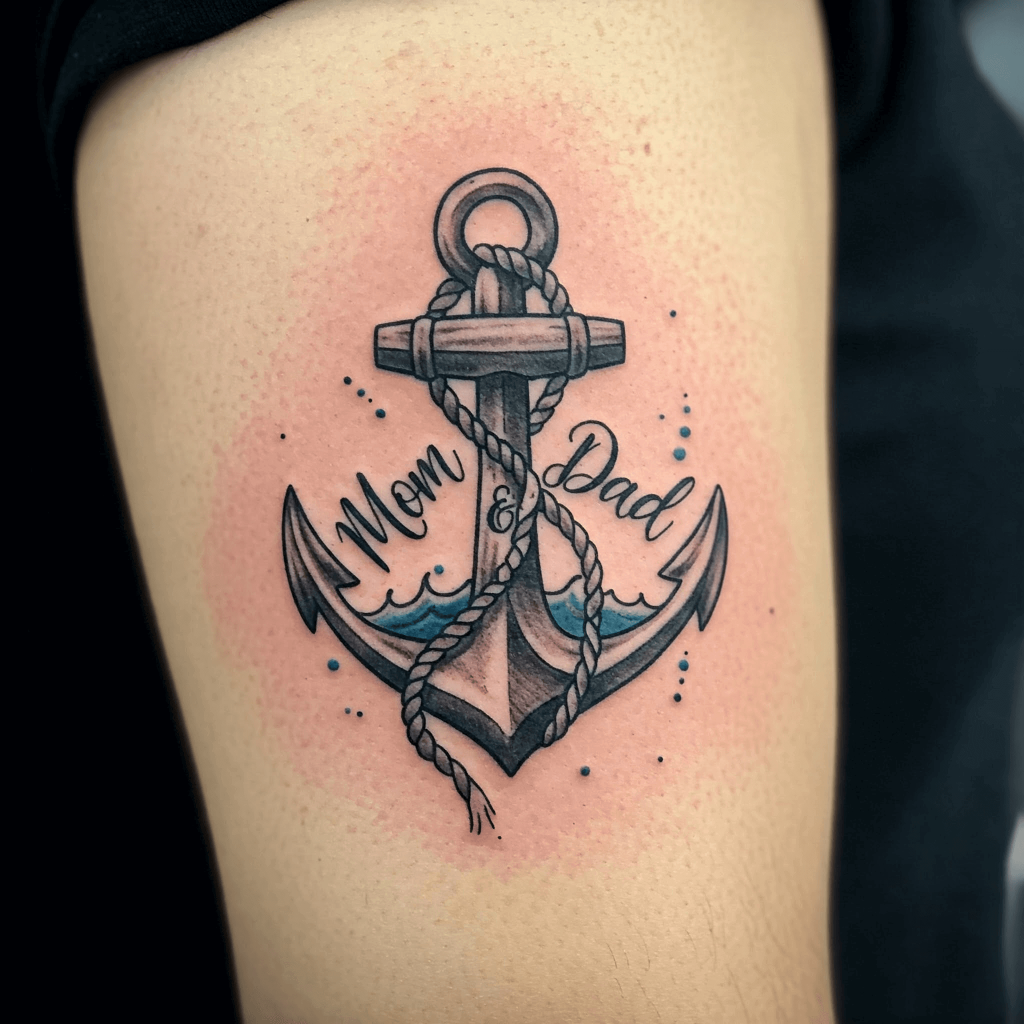 Anchor with “Mom & Dad”
