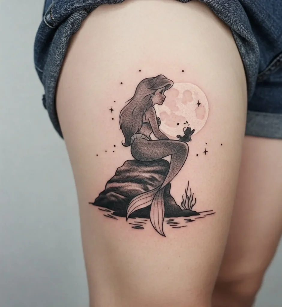 Ariel’s Silhouette on a Rock