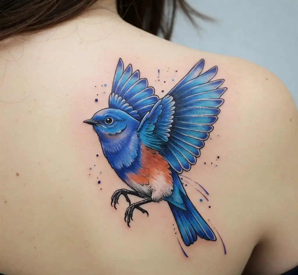 Bluebird in Flight